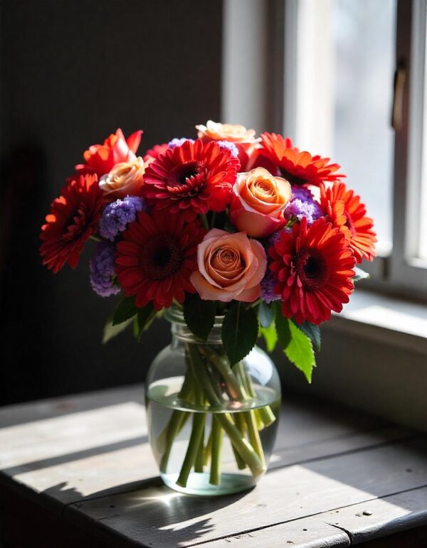 Golden Glow Flower Basket